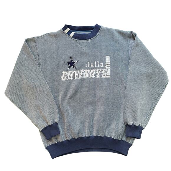 Vintage Dallas Cowboys Sweater – Blue & White Striped – Size Large - Picture 1 of 4